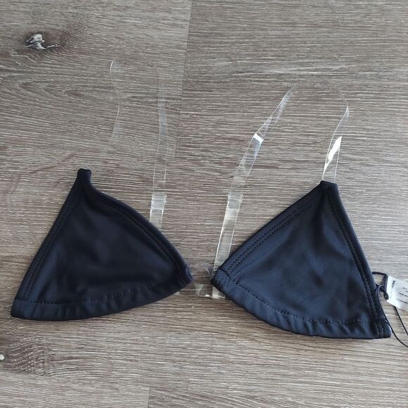 NEW Fashion Nova Clear Skies 2 Piece PVC Strap Bikini  - Black - XS - Picture 3 of 6